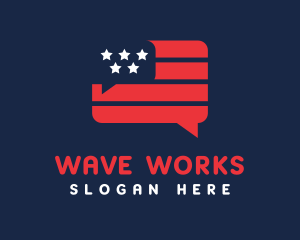 Waving - American Chat App logo design