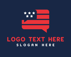 Flag - American Chat App logo design