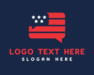 Country - American Chat App logo design