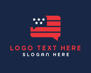 America - American Chat App logo design