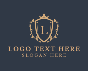 Luxe - Crown Royal Shield logo design