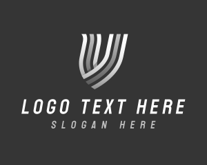 Entertainment - Modern Stripe Ribbon Letter V logo design