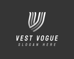 Modern Stripe Ribbon Letter V logo design