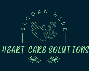 Hand Floral Spa Wordmark logo design