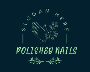 Nails - Hand Floral Spa Wordmark logo design