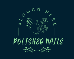 Hand Floral Spa Wordmark logo design