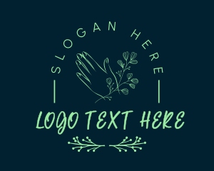 Pedicure - Hand Floral Spa Wordmark logo design