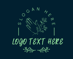 Hand Floral Spa Wordmark Logo