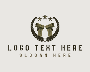 Range - Pistol Gun Shooting logo design