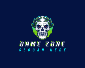 Skull Wreath Gamer logo design