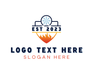 Thermal - Fire Ice Air Conditioning logo design