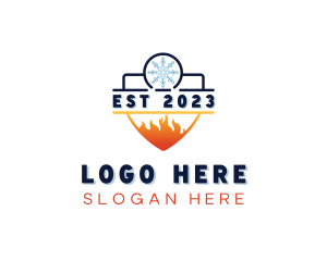 Heating - Fire Ice Air Conditioning logo design