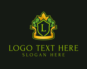 Crown - Royalty Shield Banner logo design