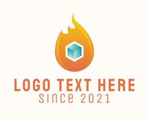 Weather - Heating Cooling Cube logo design