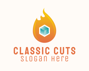 Heating Cooling Cube  Logo