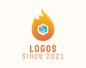 Heating - Heating Cooling Cube logo design