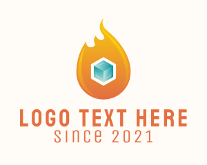 Aircon - Heating Cooling Cube logo design