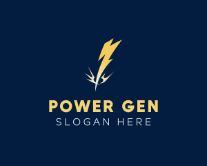 Generator - Lightning Bolt Electricity logo design