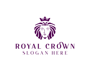 Queen - Crown Queen Lady logo design