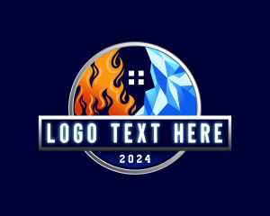 Cooling - Hot Cold HVAC logo design