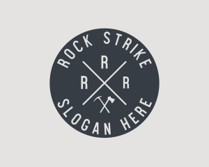 Hipster Pickaxe Outdoor logo design