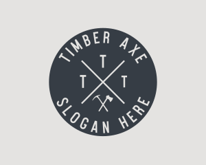 Hipster Pickaxe Outdoor logo design