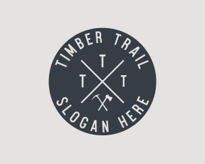 Woodsman - Hipster Pickaxe Outdoor logo design