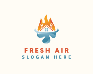 Home Temperature HVAC logo design