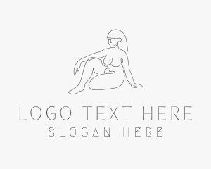 Naked - Sexy Woman Model logo design