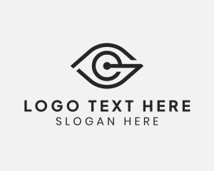 Black - Optical Eye Letter G logo design