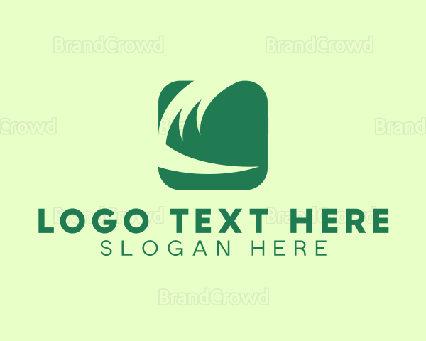 Square Lawn Grass Logo