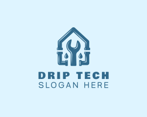 Leak - Wrench Pipe House Plumbing logo design