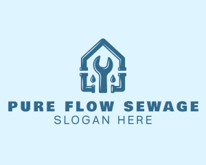 Sewage - Wrench Pipe House Plumbing logo design