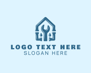 Leak - Wrench Pipe House Plumbing logo design