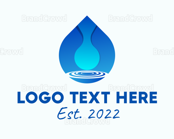 Water Droplet Refreshment Logo