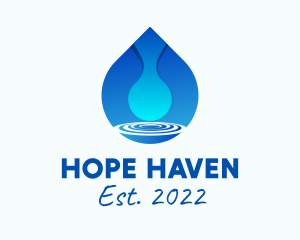 H2o - Water Droplet Refreshment logo design