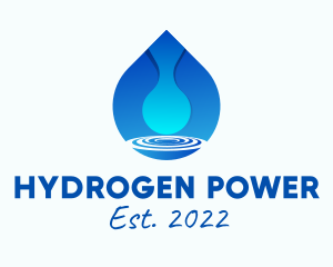 Hydrogen - Water Droplet Refreshment logo design