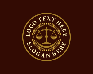 Wreath - Legal Justice Scale logo design