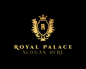 Regal Shield Ornamental Crown logo design