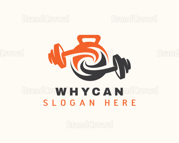 Gym Barbell Fitness Logo