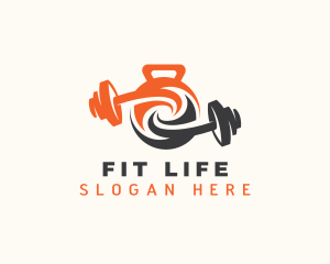 Gym Barbell Fitness logo design