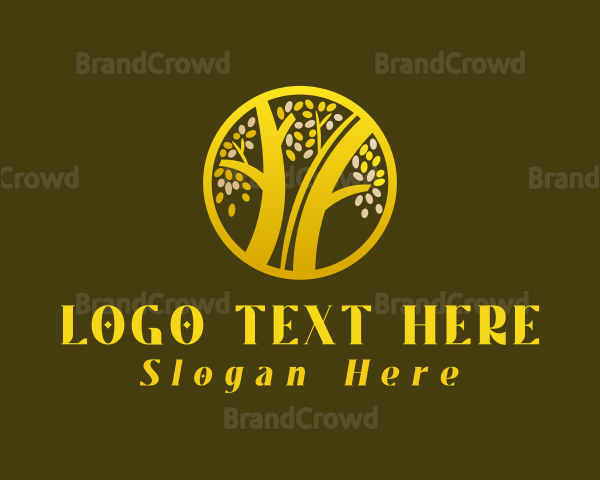 Gold Circle Tree Logo