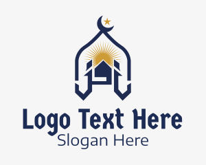 Mosque - Muslim Church Landmark logo design