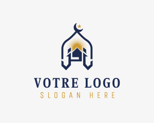 Golden - Muslim Church Landmark logo design