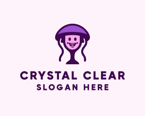 Glass - Jellyfish Wine Glass logo design
