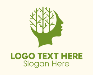 Psychosocial - Green Head Tree logo design