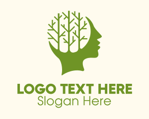 Head - Green Head Tree logo design