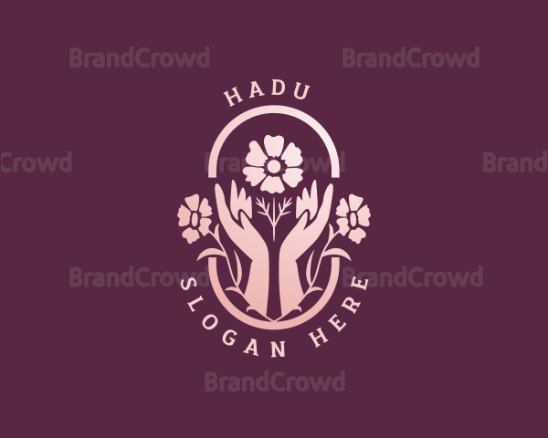 Flower Wellness Hands Logo
