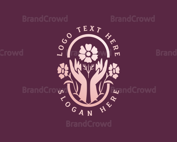 Flower Wellness Hands Logo