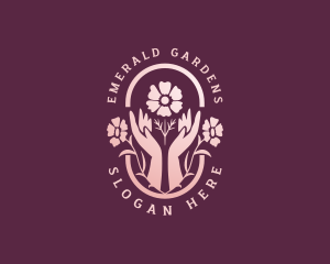 Flower Wellness Hands logo design